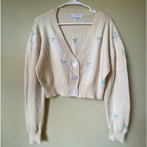 Floral Cropped Sweater